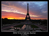 paris photos, eiffel tower sunrise from trocadero