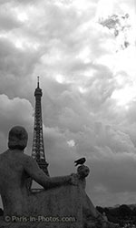 the eiffle tower, view from a distance