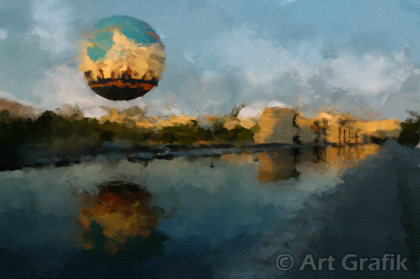THE EUTELSAT BALLOON, art canvas, painting, limited edition, signed
