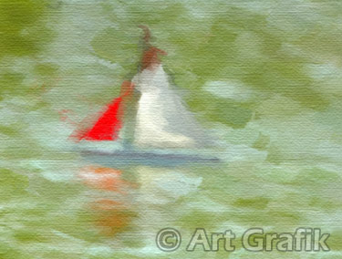 THE BOATING POND, paris paintings, canvas, limited edition, france