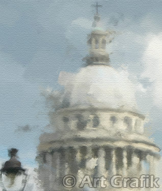 THE PANTHEON, paris art, canvas, limited edition, signed