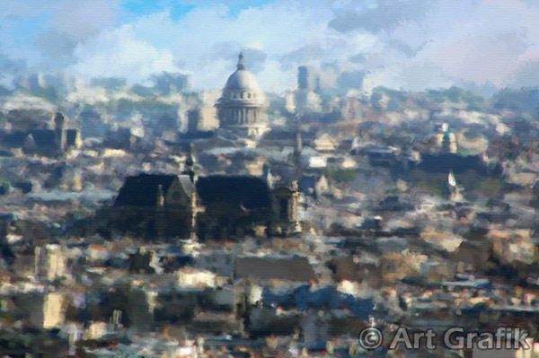 PARIS ROOFTOPS, art canvas, painting, limited edition, signed