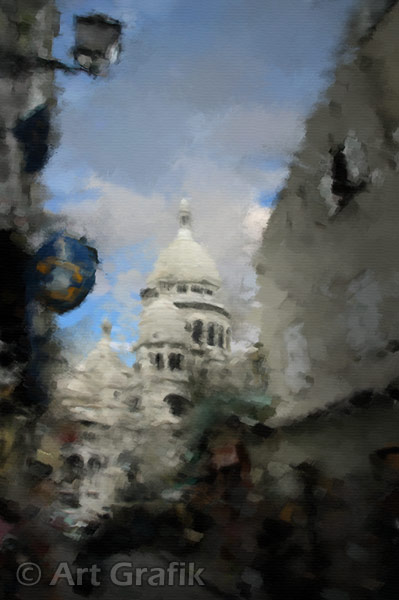 THROUGH THE BACK STREETS OF MONTMARTRE art canvas painting 