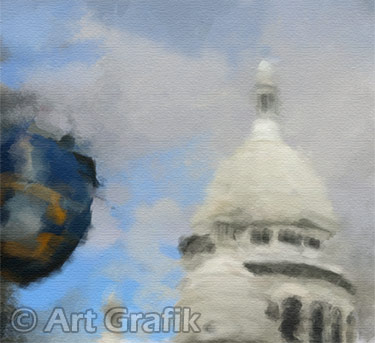 THROUGH THE BACK STREETS OF MONTMARTRE, paris art, canvas, limited edition, signed