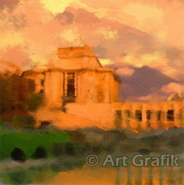 TROCADERO SUNSET, paris paintings, canvas, limited edition, france