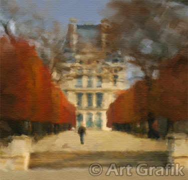 AUTUMN IN TUILERIES, paris art, canvas, limited edition, signed
