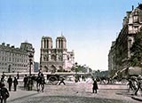 old photos of paris, Notre Dame, and St. Michael bridge, Paris