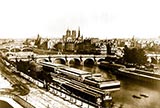 old photos of paris, Panoramic of Bridges, notre dame, paris