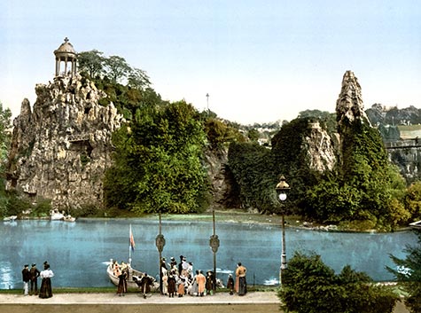 Buttes Chaumont, park, jardin, Baron Haussman, cave, stalactite, waterfall, , paris