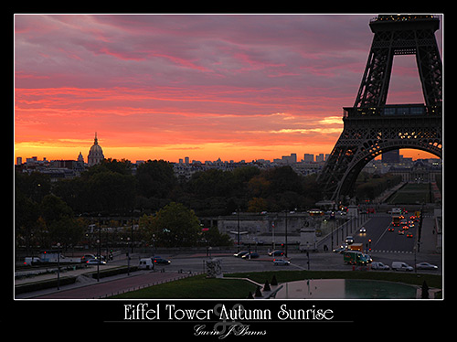 Eiffel Tower, Autumn Sunrise,