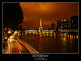 paris photos, View over River Seine at Night, Eiffel Tower