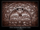 paris photos, PERE LACHAISE SEPULCHRE GATE, bat, gothic, paris